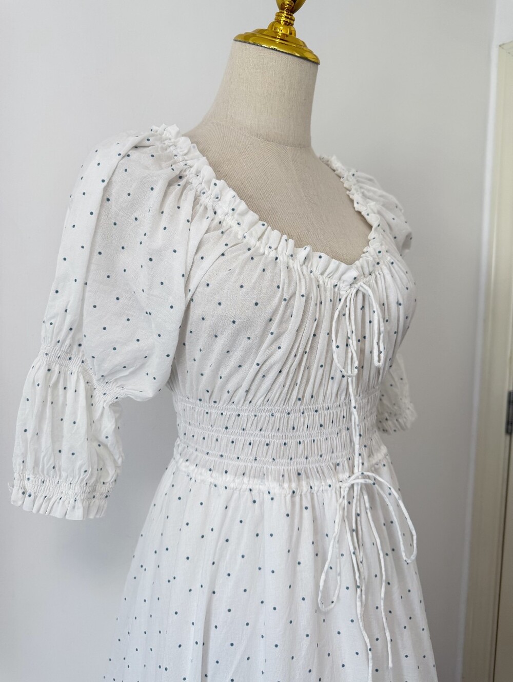 Doen ISCHIA DRESS IN SALT FLOCK DOT - Picture 6 of 12
